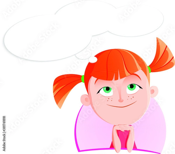 Obraz Cartoon girl face emotion expression avatar 