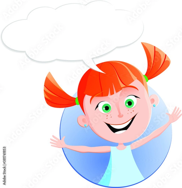 Obraz Cartoon girl face emotion expression avatar 