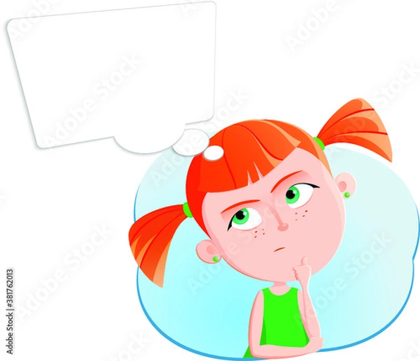 Obraz Cartoon girl face emotion expression avatar 
