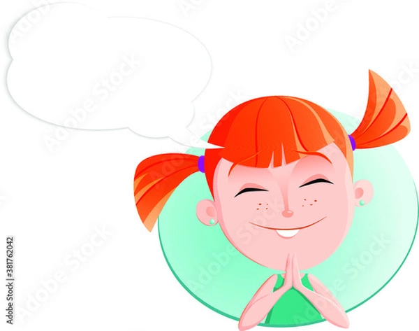Obraz Cartoon girl face emotion expression avatar 