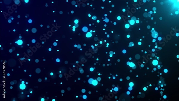 Fototapeta 3d rendering of abstract backdrop with blink particles. Computer generated glare rain with glitter.