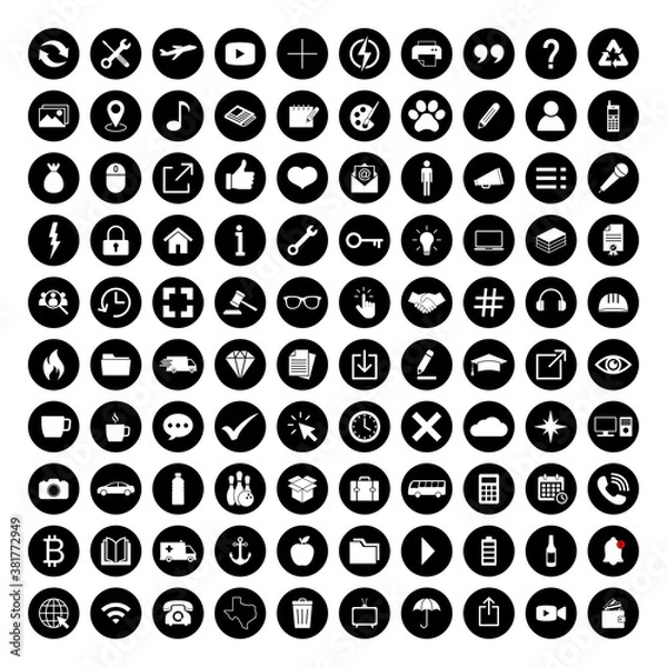 Fototapeta Web icon set. Contact us icon set. Business, ecommerce, finance, accounting.