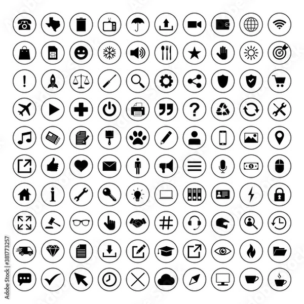 Obraz Web icon set. Contact us icon set. Business, ecommerce, finance, accounting.
