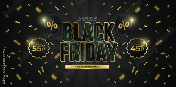 Obraz Black Friday sale design template. Vector illustration