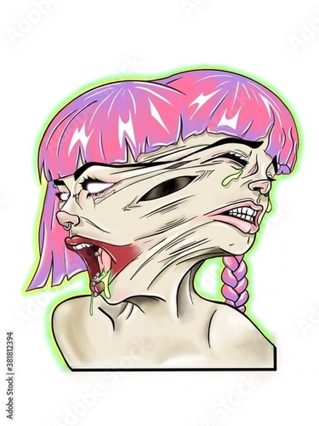 Obraz Two girls, split personality