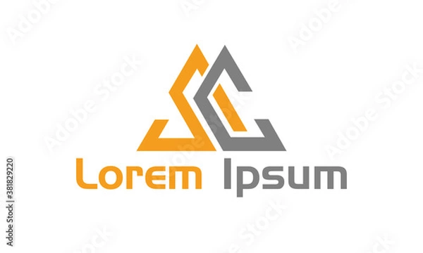 Fototapeta SC Initial letter text logo design