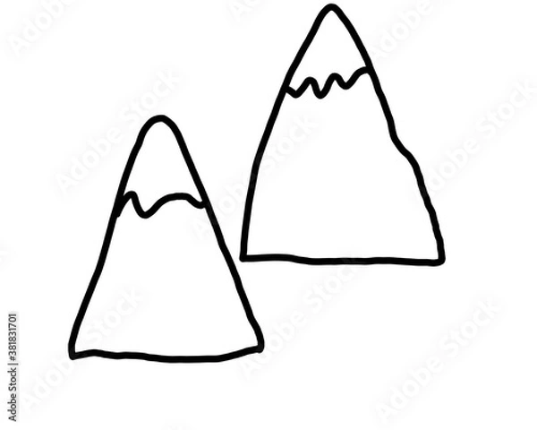 Obraz Child's drawing, mountains