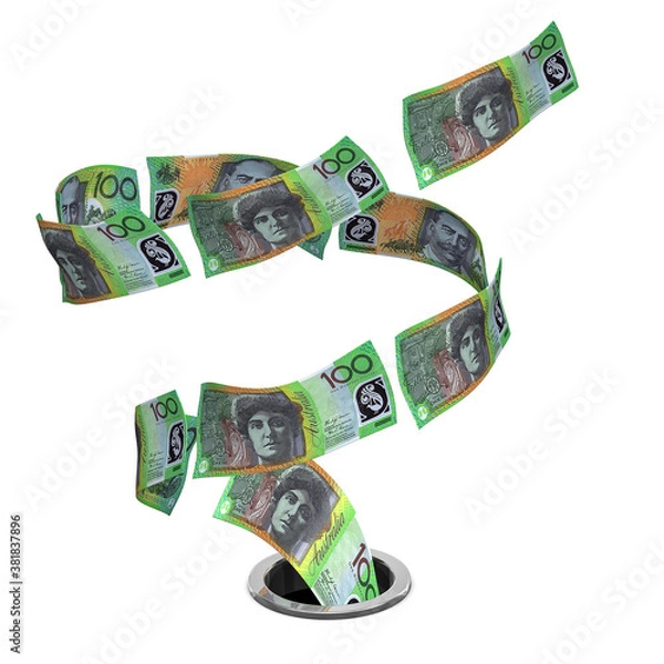 Obraz 3D rendering Australian dollars drain
