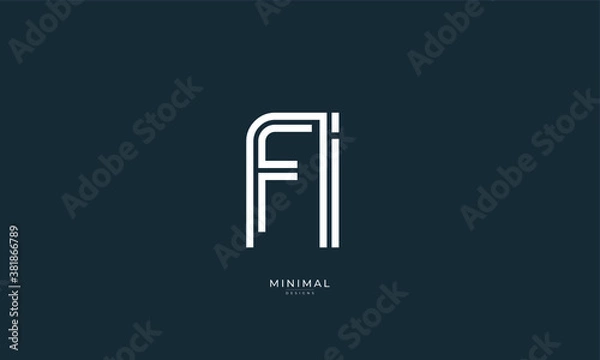 Obraz alphabet letter icon logo FI