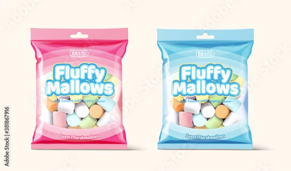Obraz Fluffy marshmallow packets