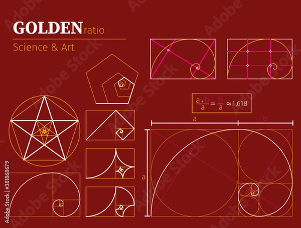 Obraz Set of golden ratio element