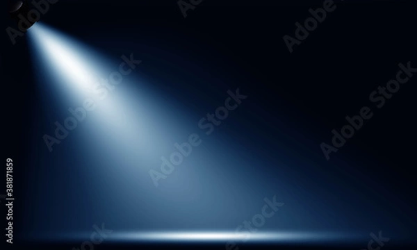Fototapeta Spotlights illuminate empty stage