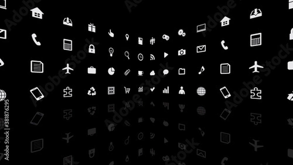 Obraz Technology Icon Network Symbol Digital devices on the Internet 3D illustration
