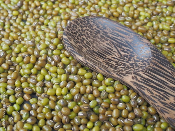 Obraz Mung bean, Green moong dal, Top view.