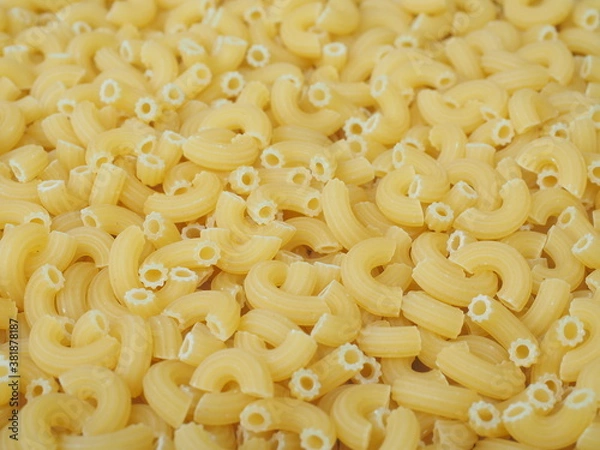 Obraz Close up of italian macaroni pasta food background. Raw Macaroni.
