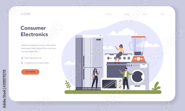 Fototapeta Consumer durables production web banner or landing page.