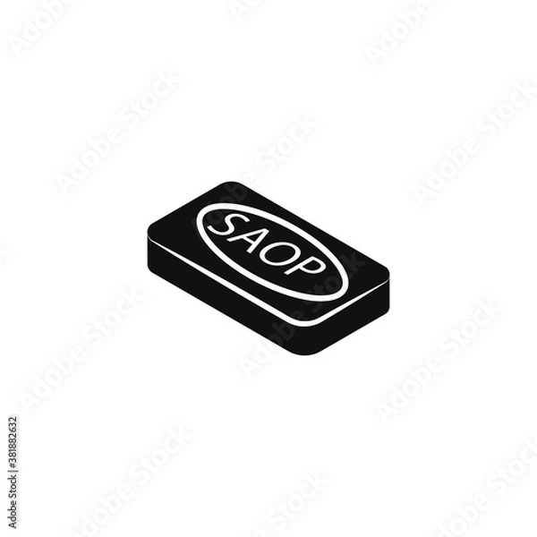 Fototapeta Soap icon for your website, logo, app, UI, product print. soap concept flat Silhouette vector illustration icon. EPS vector file