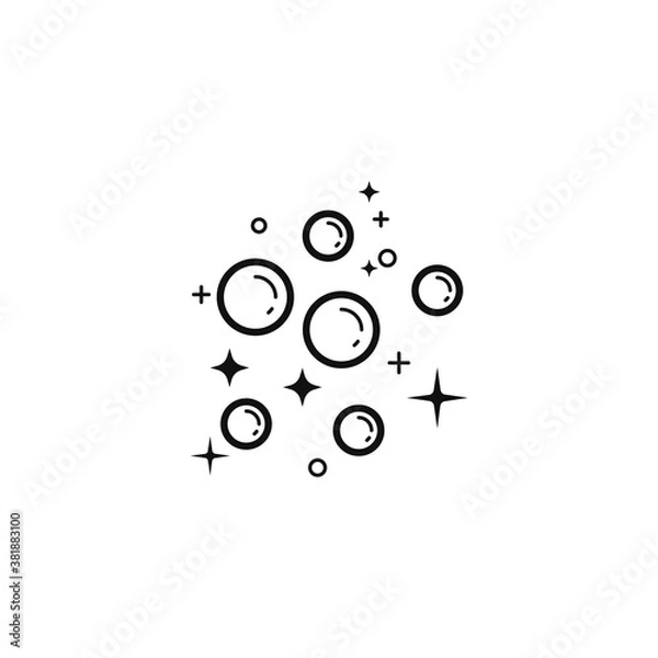 Fototapeta Cleaning bubble icon for your website, logo, app, UI, product print. Cleaning bubble concept flat Silhouette vector illustration icon. EPS vector file