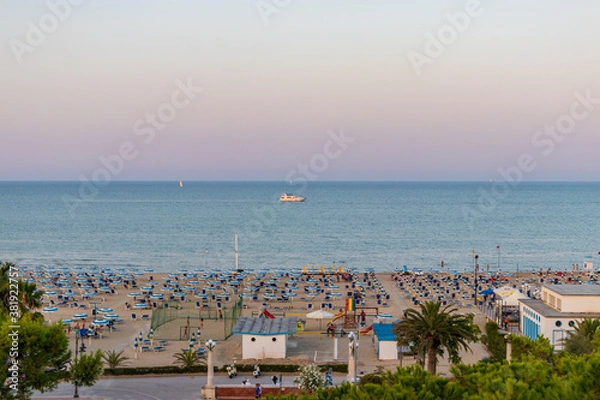 Obraz view of the promenade at sunset in summer, Giulianova, Teramo, Italy