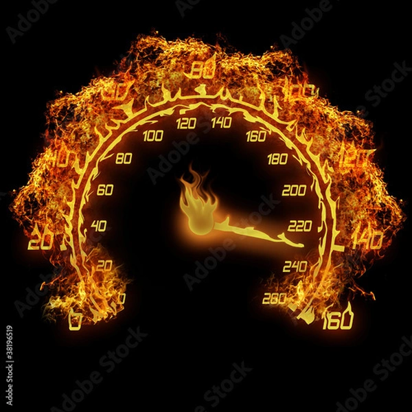 Obraz burning speedometer