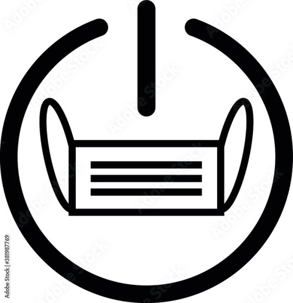 Obraz COVID virus protection mask on off icon sign vector