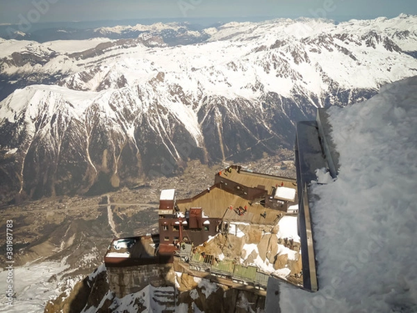 Fototapeta Chamonix valley from Aiguille du Midi plataform