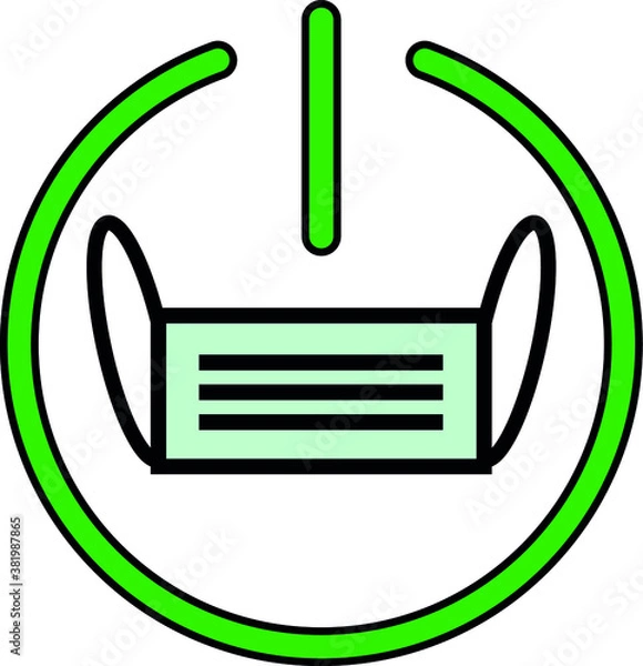 Obraz COVID virus protection mask on off icon sign vector
