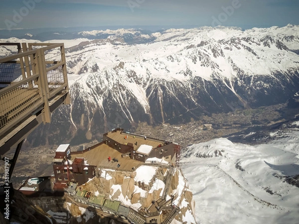 Fototapeta Chamonix valley from Aiguille du Midi plataform