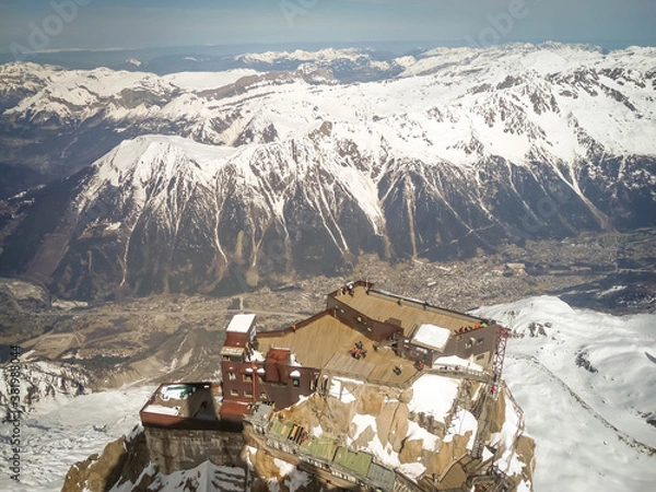 Fototapeta Chamonix valley from Aiguille du Midi plataform