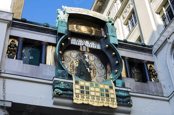 Fototapeta Ankeruhr, famous astronomical clock in Vienna