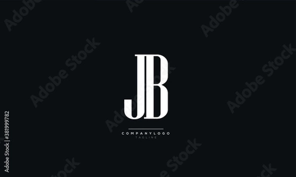 Fototapeta JB Letter Business Logo Design Alphabet Icon Vector Monogram