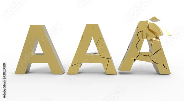 Obraz Triple A symbol collapsing