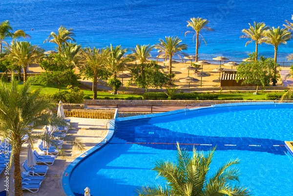 Obraz Resort Swimming pool on the seashore