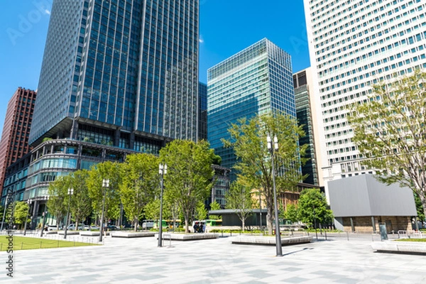 Fototapeta (東京都ｰ都市風景)東京駅丸の内駅前広場風景１