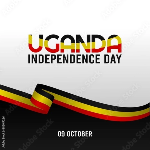 Fototapeta Uganda Independence Day Vector Illustration. Suitable for greeting card, poster and banner.