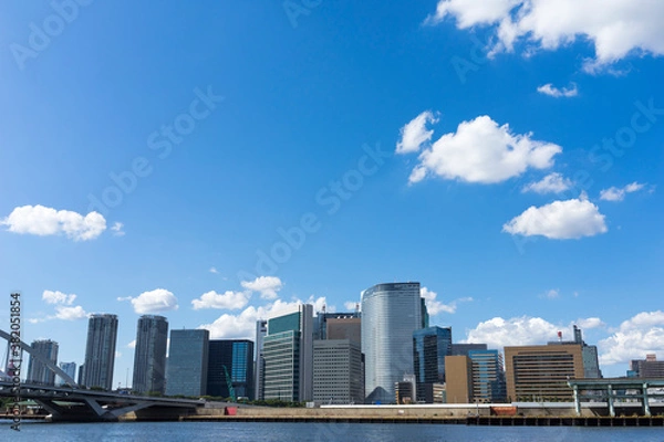 Fototapeta 東京　汐留の高層ビル群の風景