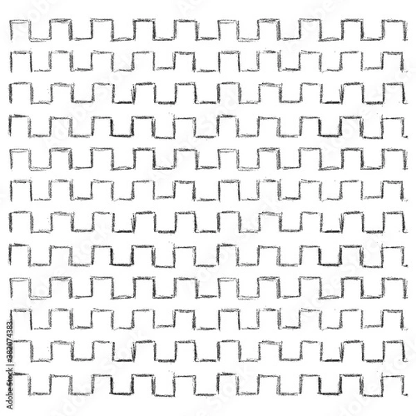 Fototapeta Hand drawn abstract pattern isolated on white background