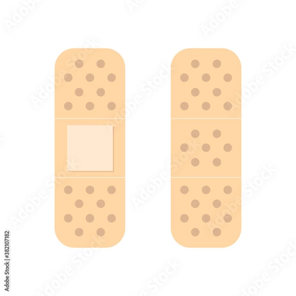 Obraz Vector isolated band aid (front and back side). Flat graphics.
