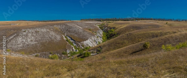 Fototapeta chalk quarry in Divnogorie. the thickness of the chalk layer reaches 60 m