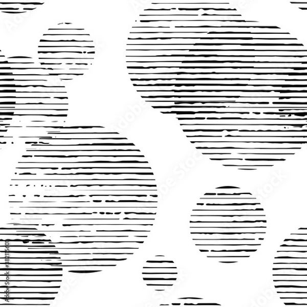 Obraz Seamless abstract pattern with circles. Vector illustration on black background.