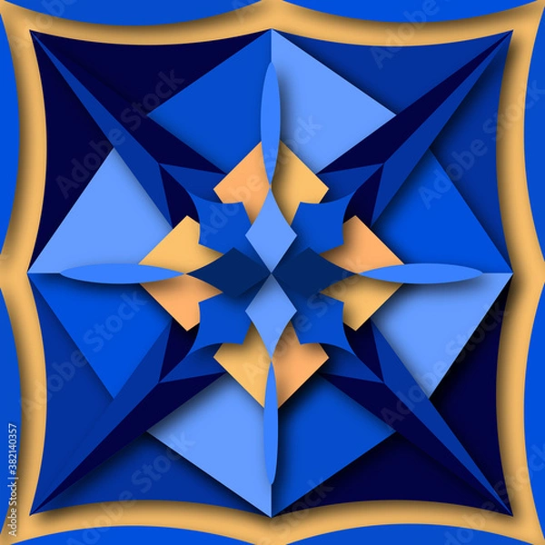 Obraz Abstract braid. Abstraction background. Blue, yellow, orange, color.