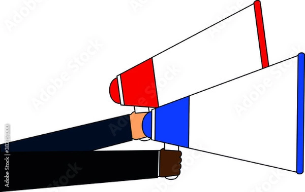 Obraz Hand holding megaphone announcement speaker