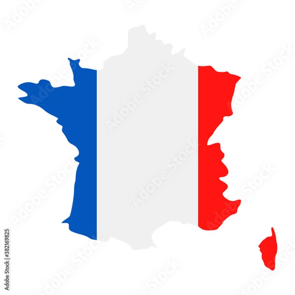 Fototapeta France Map Flag Fill Background - Vector illustation