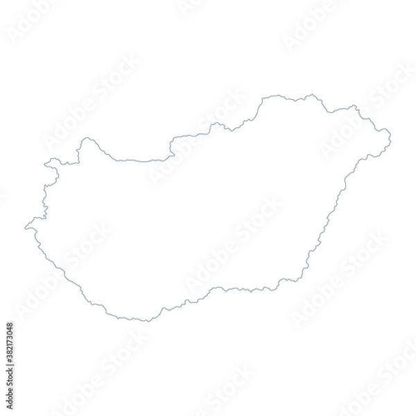 Fototapeta Hungary Map - Vector Contour illustration