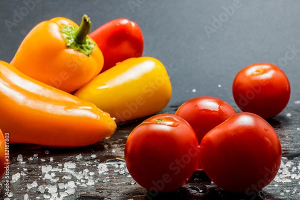 Obraz Peppers and tomatos