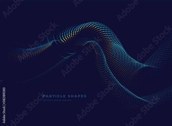 Fototapeta Abstract particle dynamic wave hill background