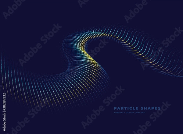 Fototapeta Abstract particle dynamic wave background