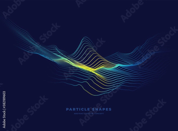 Fototapeta Abstract particle topographic mountain wave background