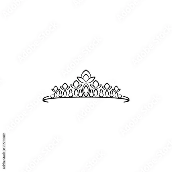 Fototapeta diadem , woman, crown line icon. Signs and symbols can be used for web, logo, mobile app, UI, UX