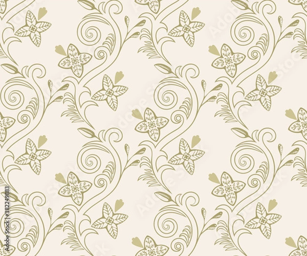 Obraz Vector ornamental hand drawing decorative background. Ethnic seamless pattern ornament. Vector pattern.
